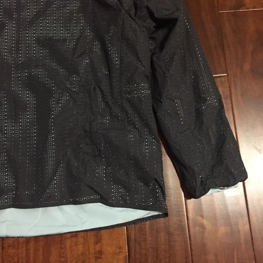 Fabletics Women's Liora Perforated Adjustable Gray/Aqua Pullover Jacket Size XL